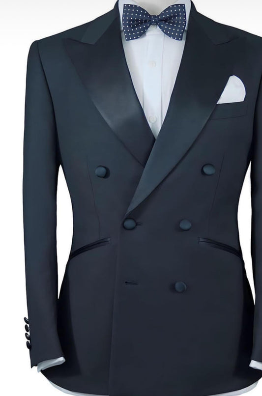 Bespoke Tuxedo Suits Black With Duchess Pointed Wide Lapel